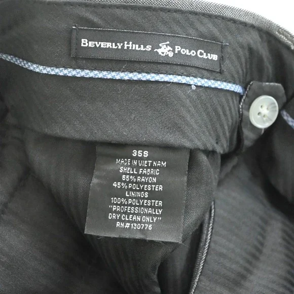 Beverly Hills Polo Club 42S 32x28 Gray Striped Mens Jacket Pants Suit